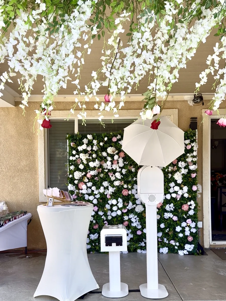 A photo booth set up at a private event in Los Angeles